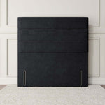 Athens Floor Standing Headboard - Black Plush Velvet