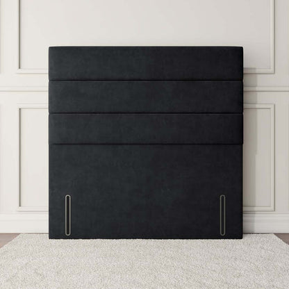 Athens Floor Standing Headboard - Black Plush Velvet