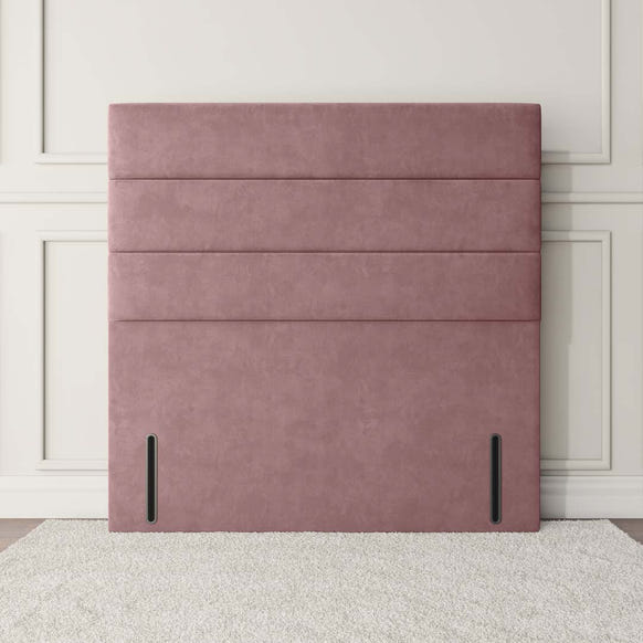 Athens Floor Standing Headboard - Pink Plush Velvet