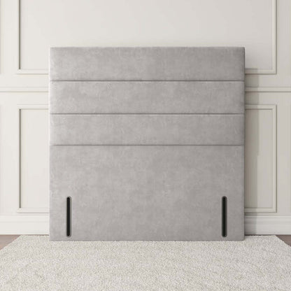 Athens Floor Standing Headboard - Silver Plush Velvet
