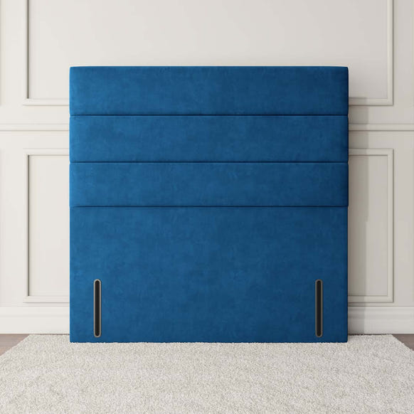 Athens Floor Standing Headboard - Blue Plush Velvet