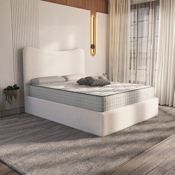 Cairo Upholstered Bed - Cream Boucle