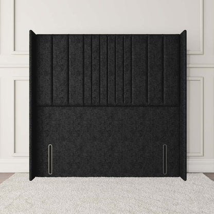 Cambridge Wingback Floor Standing Headboard - Black Chenille