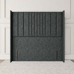 Cambridge Wingback Floor Standing Headboard - Charcoal Chenille