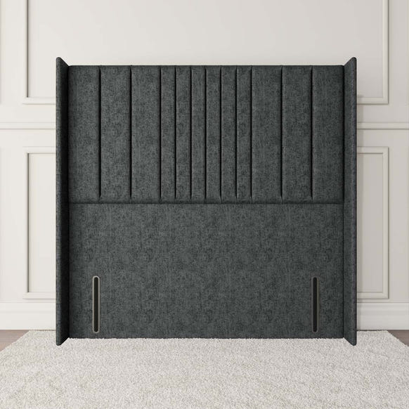 Cambridge Wingback Floor Standing Headboard - Charcoal Chenille