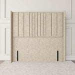 Cambridge Wingback Floor Standing Headboard - Cream Chenille