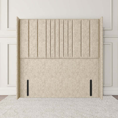 Cambridge Wingback Floor Standing Headboard - Cream Chenille