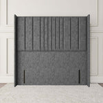 Cambridge Wingback Floor Standing Headboard - Silver Chenille