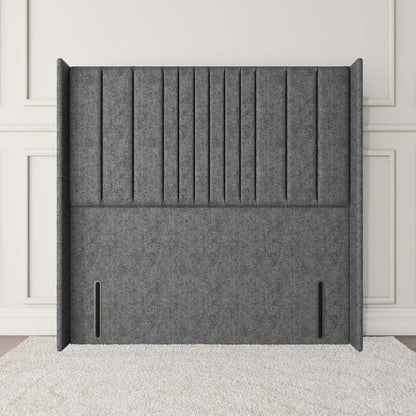 Cambridge Wingback Floor Standing Headboard - Silver Chenille