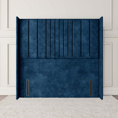 Cambridge Wingback Floor Standing Headboard - Blue Coniston