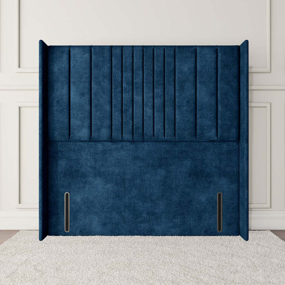 Cambridge Wingback Floor Standing Headboard - Blue Coniston