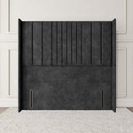 Cambridge Wingback Floor Standing Headboard - Charcoal Coniston