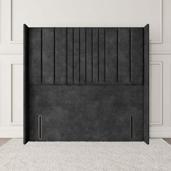 Cambridge Wingback Floor Standing Headboard - Charcoal Coniston
