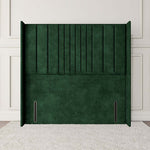 Cambridge Wingback Floor Standing Headboard - Emerald Coniston