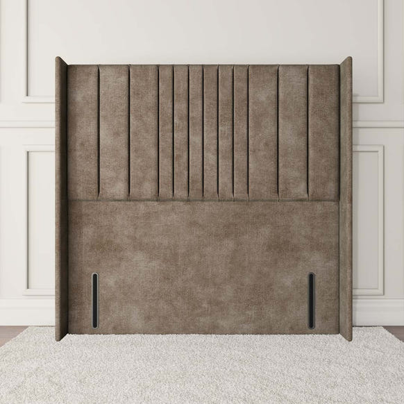 Cambridge Wingback Floor Standing Headboard - Mink Coniston