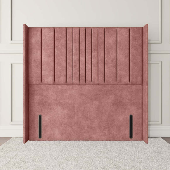 Cambridge Wingback Floor Standing Headboard - Pink Coniston