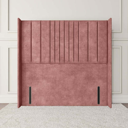 Cambridge Wingback Floor Standing Headboard - Pink Coniston