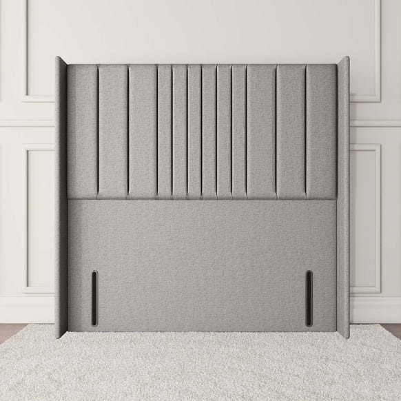 Cambridge Wingback Floor Standing Headboard - Silver Linoso