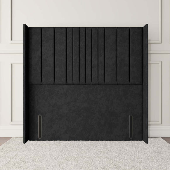 Cambridge Wingback Floor Standing Headboard - Black Naples