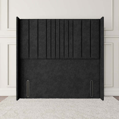 Cambridge Wingback Floor Standing Headboard - Black Naples