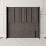 Cambridge Wingback Floor Standing Headboard - Slate Grey Naples