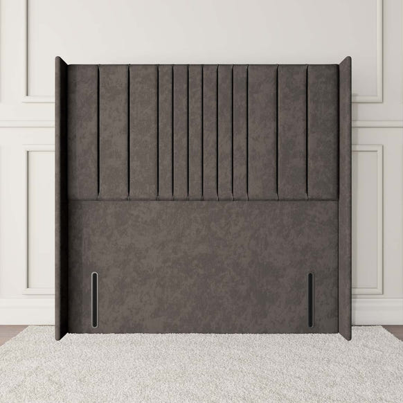 Cambridge Wingback Floor Standing Headboard - Slate Grey Naples
