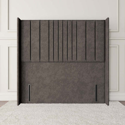 Cambridge Wingback Floor Standing Headboard - Slate Grey Naples
