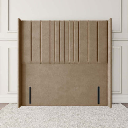 Cambridge Wingback Floor Standing Headboard - Mink Plush Velvet