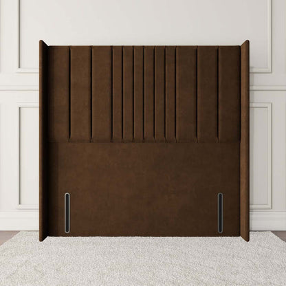 Cambridge Wingback Floor Standing Headboard - Mocca Plush Velvet
