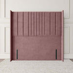 Cambridge Wingback Floor Standing Headboard - Pink Plush Velvet