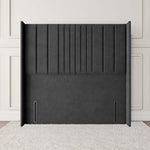 Cambridge Wingback Floor Standing Headboard - Steel Plush Velvet