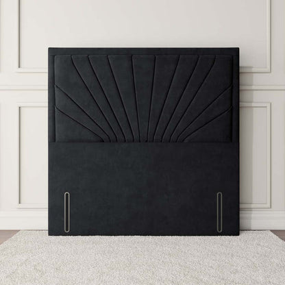 Casablanca Floor Standing Headboard - Black Plush Velvet