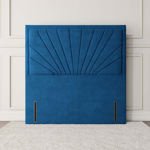 Casablanca Floor Standing Headboard - Blue Plush Velvet