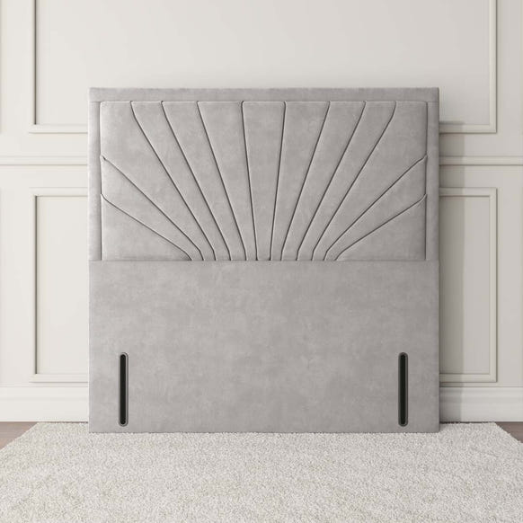 Casablanca Floor Standing Headboard - Silver Plush Velvet