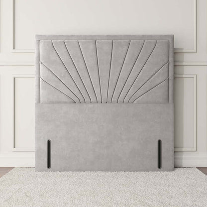 Casablanca Floor Standing Headboard - Silver Plush Velvet
