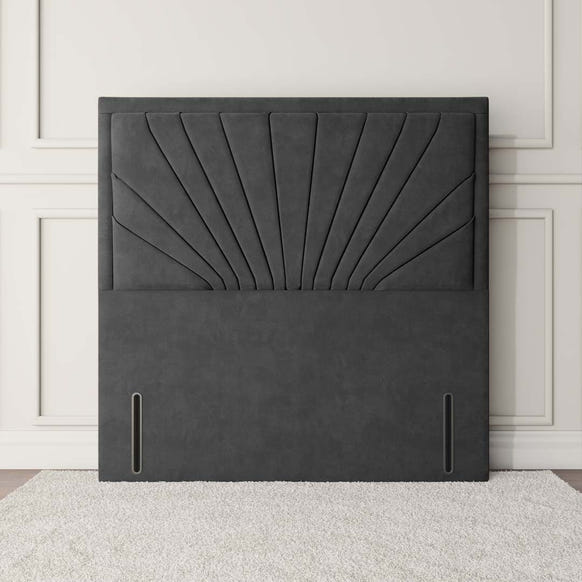 Casablanca Floor Standing Headboard - Steel Plush Velvet