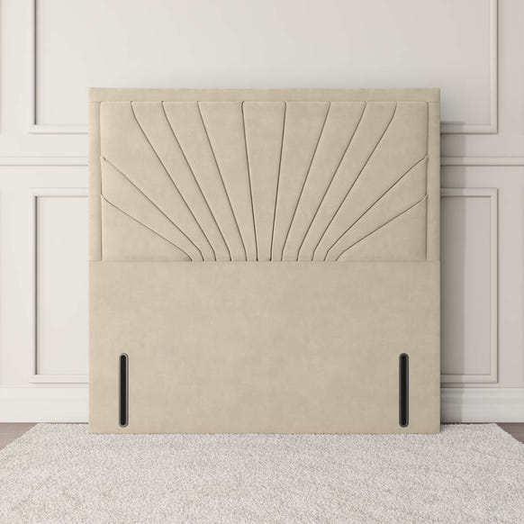 Fiji Sunrise Floor Standing Headboard - Cream Plush Velvet