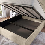 Chicago Upholstered Ottoman Bed - Almond Coniston