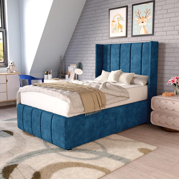 Cidra Kids Wingback Divan Bed - Blue Coniston