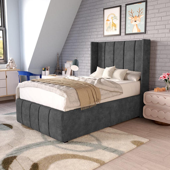 Cidra Kids Wingback Divan Bed - Charcoal Coniston