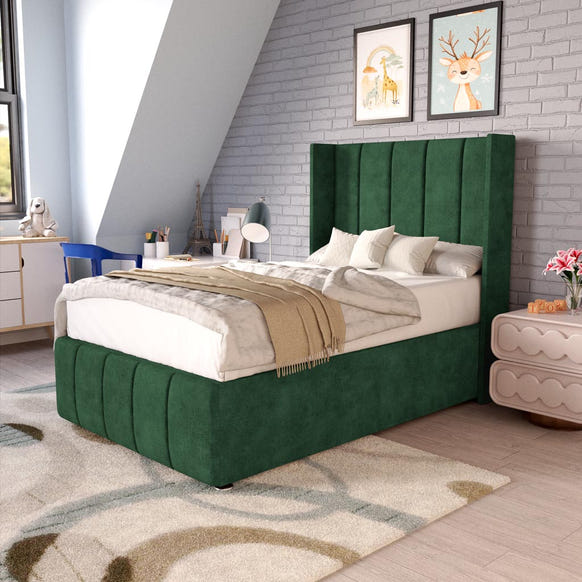 Cidra Kids Wingback Divan Bed - Emerald Coniston