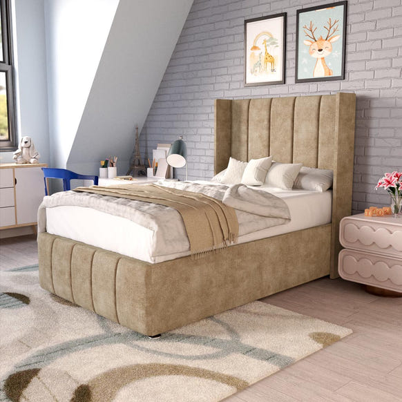 Cidra Kids Wingback Divan Bed - Mink Coniston