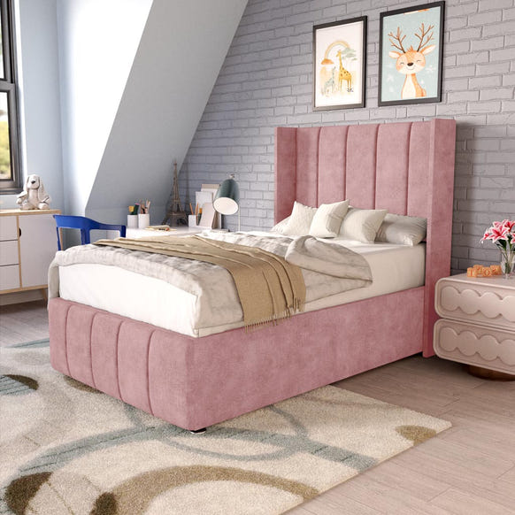 Cidra Kids Wingback Divan Bed - Pink Coniston