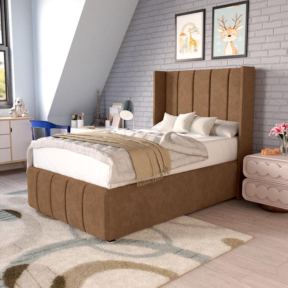 Cidra Kids Wingback Divan Bed - Mink Naples