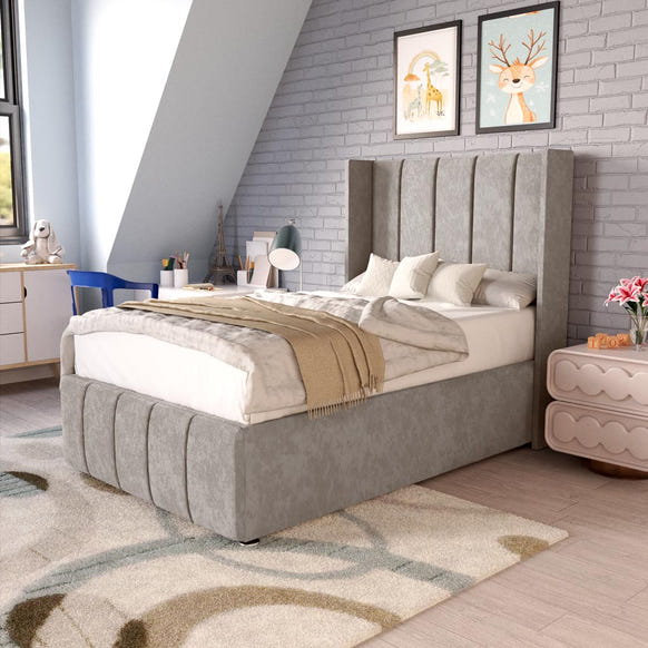 Cidra Kids Wingback Divan Bed - Seal Grey Naples