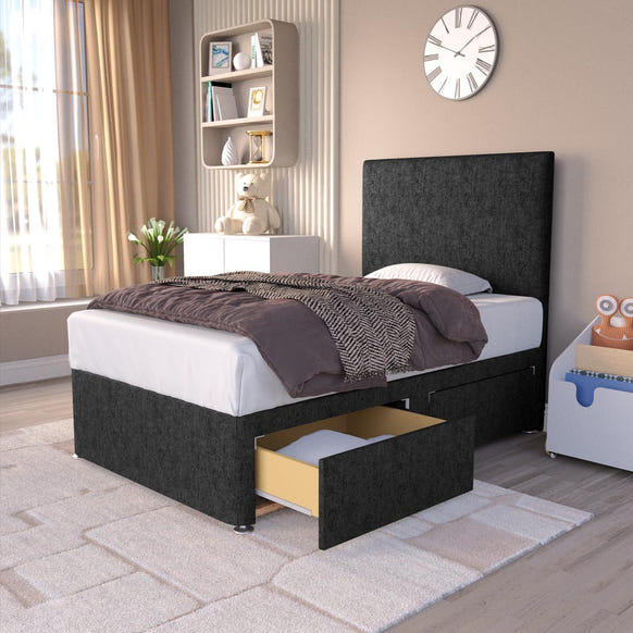 Dakar Kids Divan Bed - Black Chenille