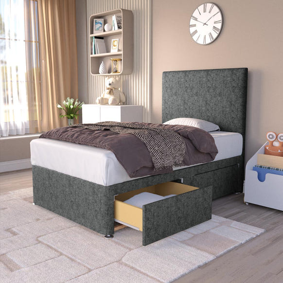 Dakar Kids Divan Bed - Charcoal Chenille