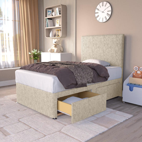 Dakar Kids Divan Bed - Cream Chenille