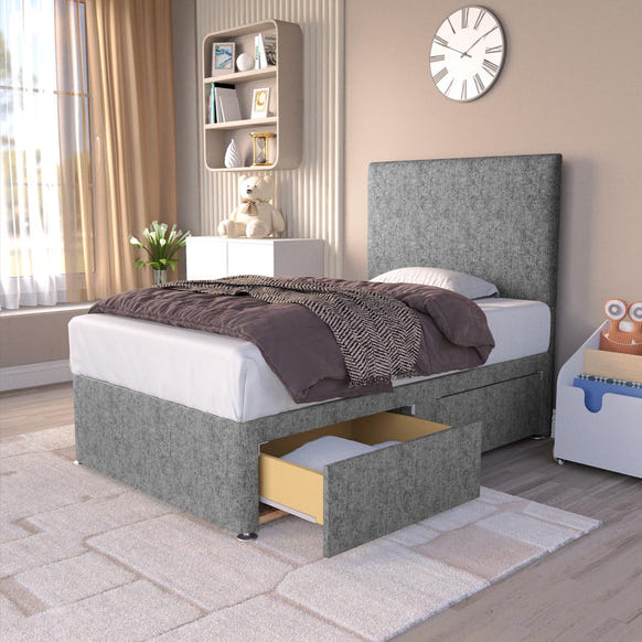 Dakar Kids Divan Bed - Silver Chenille