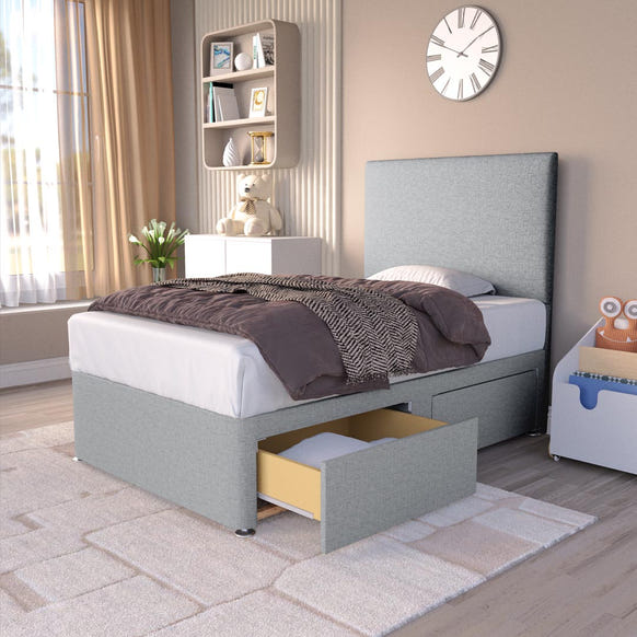 Dakar Kids Divan Bed - Silver Linoso